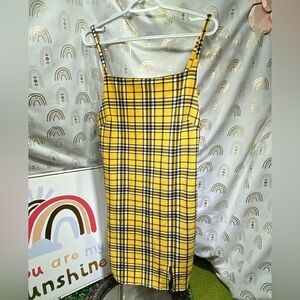 NOBO Yellow and Black Plaid Mini Dress